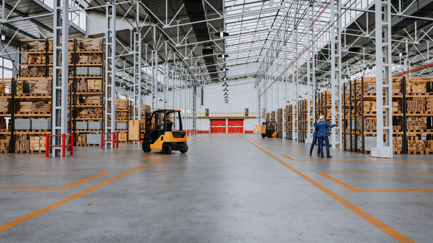 warehouse with forklift